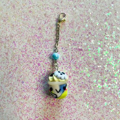 Lemon Blueberry Smoothie Polymer Clay Phone Charm