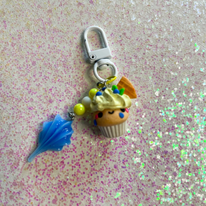 Lemon Blueberry Cupcake Polymer Clay Charm