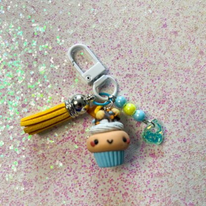 Vanilla Bean Cupcake with Chocolate Sauce Polymer Clay Charm