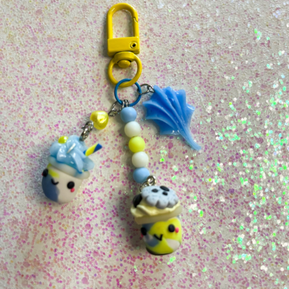 Lemon Blueberry Smoothie Duo Polymer Clay Charm